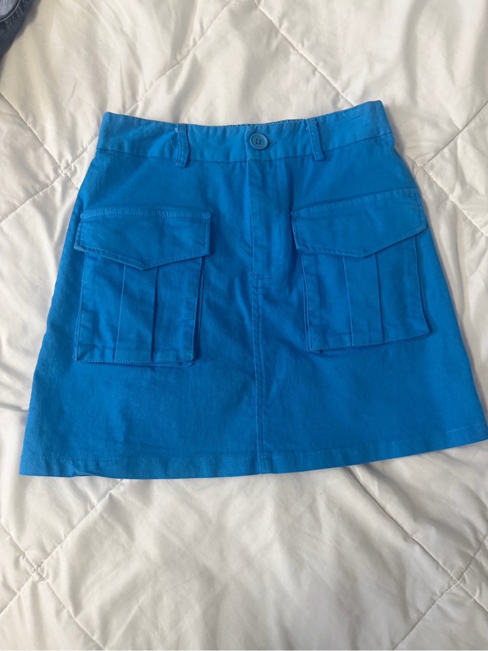 Bright Blue Cargo Pocket Mini Skirt